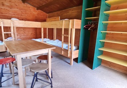 Exemple de cabane vue de l'intérieur Exemple de cabane vue de l'intérieur
