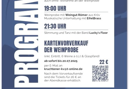 Programm Coq au vin, © KV Kruchten/facebook Programm Coq au vin, © KV Kruchten/facebook