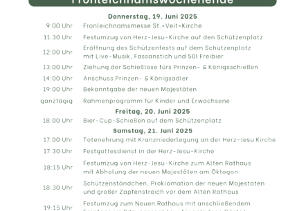 Programm Schützenfest, © St. Seb. Schützengesellschaft 1280 Mayen e.V. Programm Schützenfest, © St. Seb. Schützengesellschaft 1280 Mayen e.V.
