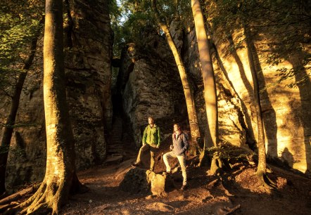Zonsopgang in de rotsachtige Duivelskloof, © Eifel Tourismus GmbH, Dominik Ketz Zonsopgang in de rotsachtige Duivelskloof, © Eifel Tourismus GmbH, Dominik Ketz