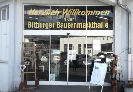 Biauernmarkthalle Eingang, © Tourist-Information Bitburger Land Biauernmarkthalle Eingang, © Tourist-Information Bitburger Land
