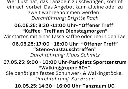 Veranstaltung 05.-10.05.25 Veranstaltung 05.-10.05.25