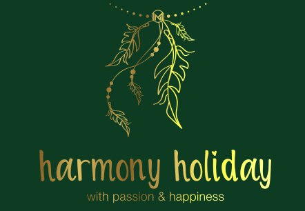 harmony holiday_Logo_gold auf gruen harmony holiday_Logo_gold auf gruen
