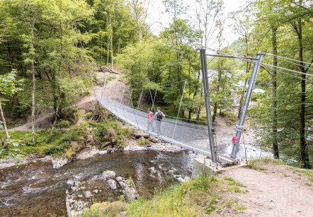 Hangbrug over de Lieser naar Pleiner Mühle, © Celine Junker Hangbrug over de Lieser naar Pleiner Mühle, © Celine Junker