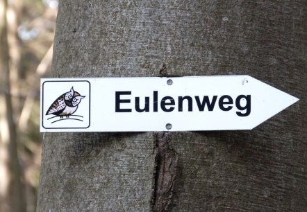 Wegmarkierung Eulenpfad, © Bernd Schiffarth Wegmarkierung Eulenpfad, © Bernd Schiffarth