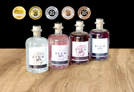 Sortiment Blum Gin, © Blum Gin Manufaktur Sortiment Blum Gin, © Blum Gin Manufaktur