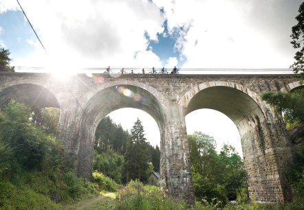 Un point fort de la piste cyclable : le viaduc de Reichenstein de la Vennbahn, © vennbahn.eu Un point fort de la piste cyclable : le viaduc de Reichenstein de la Vennbahn, © vennbahn.eu