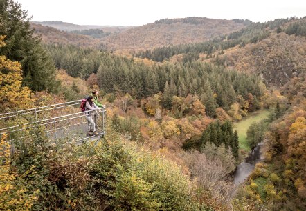 Uitzicht over de vallei vanaf het Burgberg uitkijkplatform, © Eifel Tourismus GmbH, Dominik Ketz Uitzicht over de vallei vanaf het Burgberg uitkijkplatform, © Eifel Tourismus GmbH, Dominik Ketz