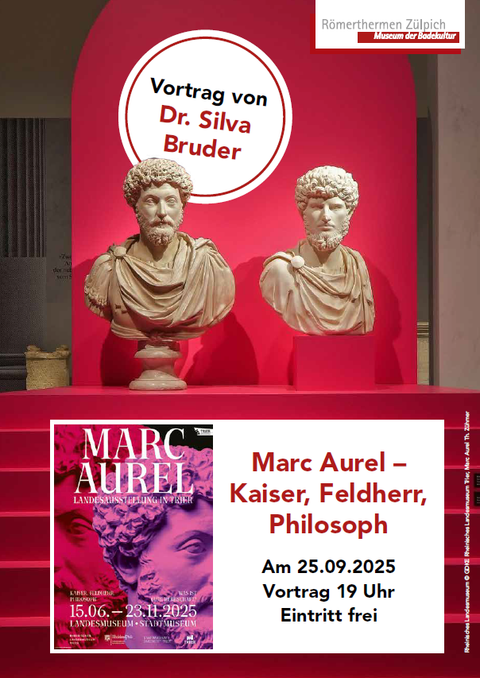 Poster for the lecture with two stone sculptures