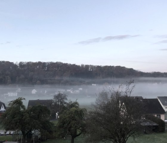 The village of Immerath in the fog, view from the outdoor terrace, © Bogawski/Matzke