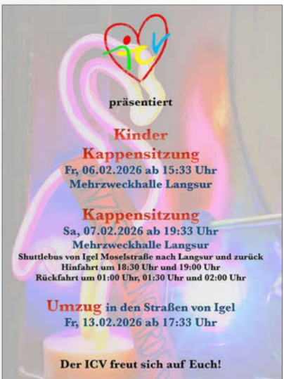 Een kleurrijke poster voor de 5x11-jaarsviering van een vereniging. Het bevat informatie over verschillende evenementen zoals kinderzittingen en optochten.