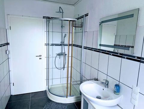 Modern bathroom with shower