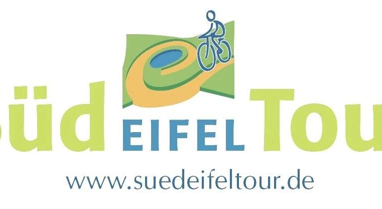 Un logo pour la Süd Eifel Tour. Il montre un vélo et véhicule l'idée de faire du vélo dans la région de l'Eifel.