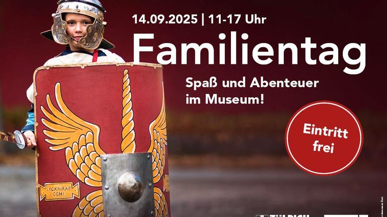 Affiche avec un enfant déguisé en Romain