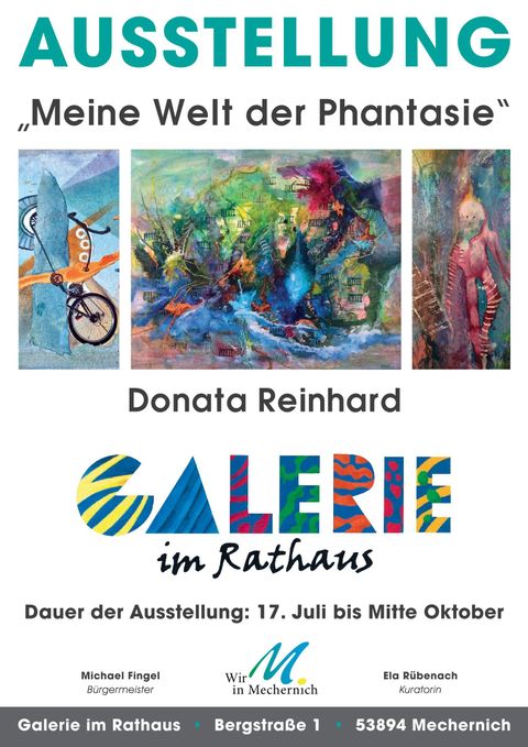 Eine Ausstellung mit dem Titel „Korridor der Träume“ wird in der Galerie im Rathaus gezeigt. Die Werke stammen von den Künstlern Gerhard H. Lenz, Ela Rübenach und Heiner Kirch.