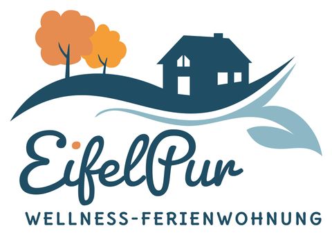 A stylized logo of "EifelPur" featuring a house and trees. It represents a wellness holiday apartment in the Eifel.