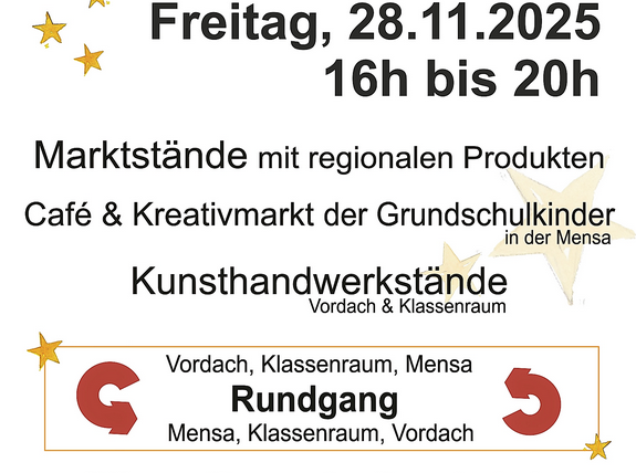 Ein Plakat zum Bauern- und Kreativmarkt in Butzweiler. Der Markt findet am Freitag, den 28.11.2025, von 16 bis 20 Uhr statt.