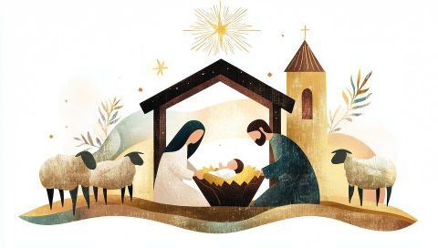 Image with a nativity scene