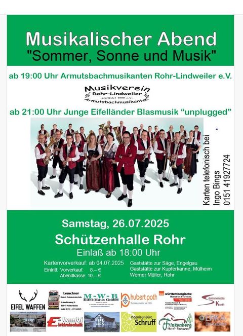Poster for the event with the musicians