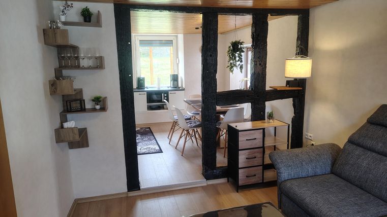 View from the living room into the kitchen