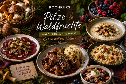 Een bord met asperges, kleine aardappelen en een saus, daarnaast gebakken stukjes kip. Op de achtergrond zijn specerijmolens en rode chilipepers zichtbaar.