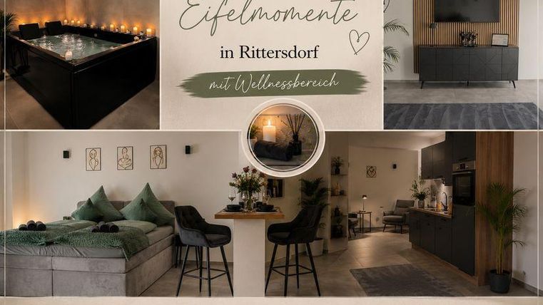 Een gezellige vakantiewoning met een wellnessruimte en een whirlpool. Modern design met uitnodigende inrichting en comfort voor ontspannende vakanties in de Eifel.