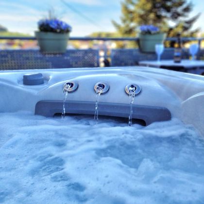 Bubbelbad met uitzicht