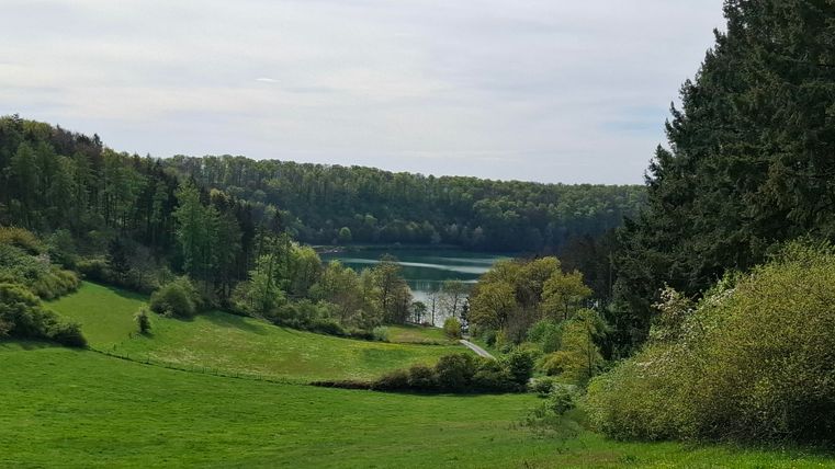 Das Pulvermaar ist ein wunderschöner, tiefblauer Kratersee in der Eifel, der durch einen Vulkanausbruch entstanden ist. Es ist ein beliebtes Ziel für Naturfreunde es bietet viele tolle Aktivitäten. Du kannst im Pulvermaar schwimmen gehen und das erfrischende klare Wasser genießen - perfekt für eine entspannte Abkühlung an warmen tagen. Außerdem ist Tretbootfahren eine schöne Möglichkeit, das Maar zu erkunden und die Natur vom Wasser aus zu genießen. Außerdem gibt es rund um das Pulvermaar schöne Wanderwege, auf denen du die Natur hautnah erleben kannst. Ob beim Wandern, schwimmen oder Tretbootfahren- hier kannst du die Ruhe und Schönheit der Natur wunderbar genießen