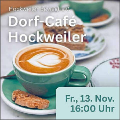 Eine Tasse Kaffee mit schönem Milchschaum auf einem Unterteller. Das Bild vermittelt eine einladende Atmosphäre für das Dorf-Café.