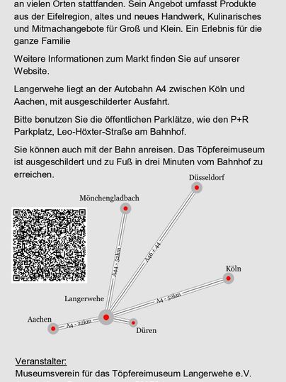 Flyer Eifelmarkt Töpfereimuseum Langerwehe