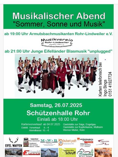 Poster for the event with the musicians