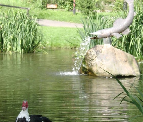 Neuerburg town park with fountain, © Felsenland Südeifel Tourismus