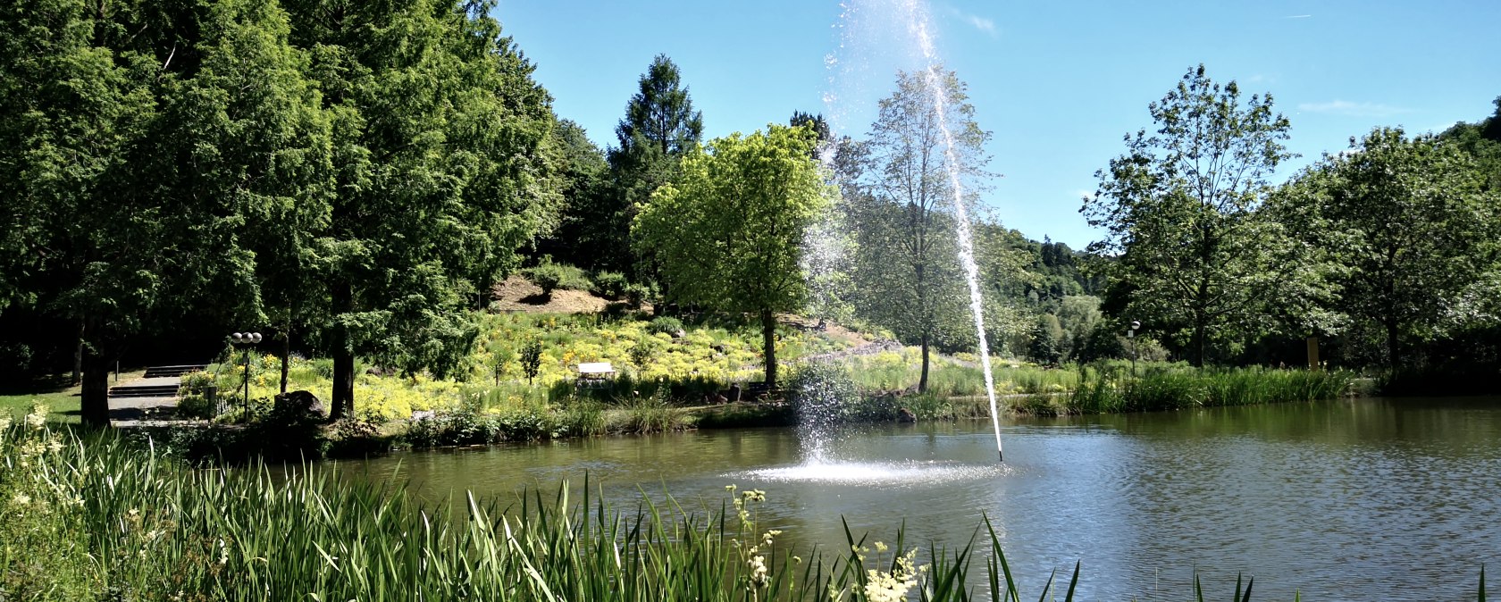 Waterfontein in de tuinen van het Daun-kuuroord, © GesundLand Vulkaneifel