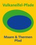 Trail markings for the Maare and Thermen Pfad hiking trail