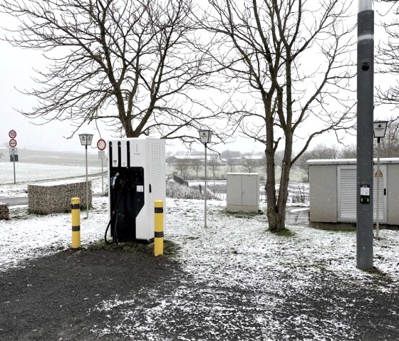 Vue générale de la station-service électrique Gasthof Breit, © Celine Junker