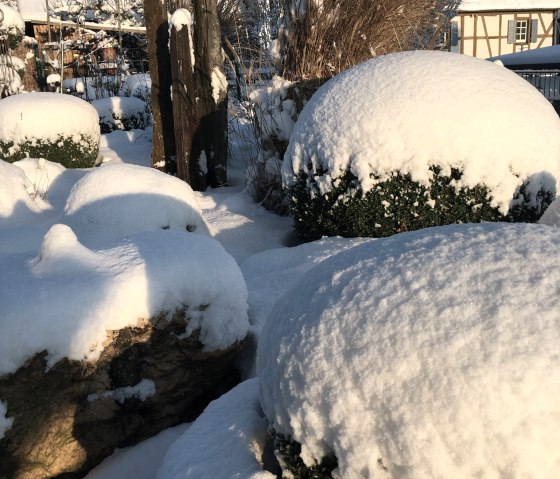 Garten im Winter, © Tröster-Gilles/Dorfkrug Roes