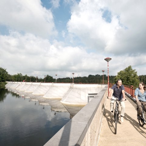 Fietstocht Eifel: Vennbahn, stuwmeer Buetgenbach, © vennbahn.eu