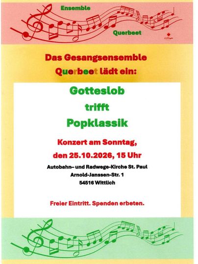 Ein Plakat für eine Lesung in der Autobahn- und Radwegekirche St. Paul. Die Veranstaltung findet am 6. Juni um 19 Uhr mit Pater Stephan Senge statt.