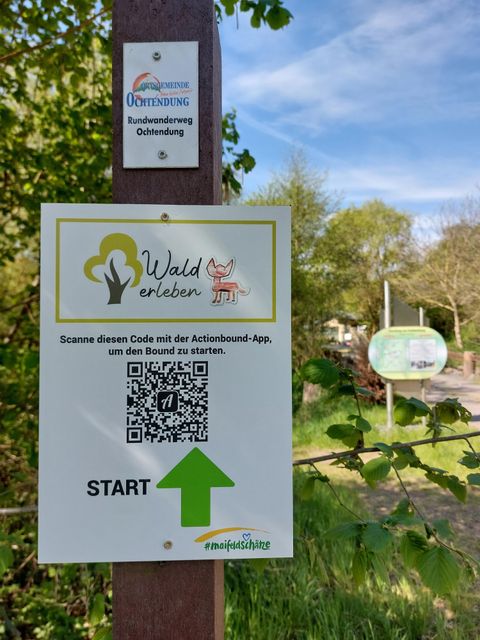 Das Foto zeigt den Startpunkt des Actionbounds.