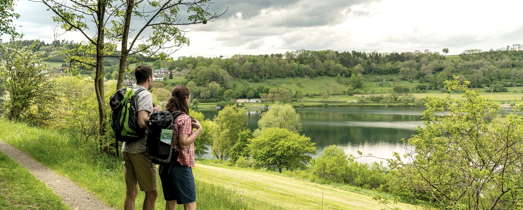 View of the Schalkenmehren maar from the Vulcano Trail, © Eifel Tourismus GmbH, Dominik Ketz