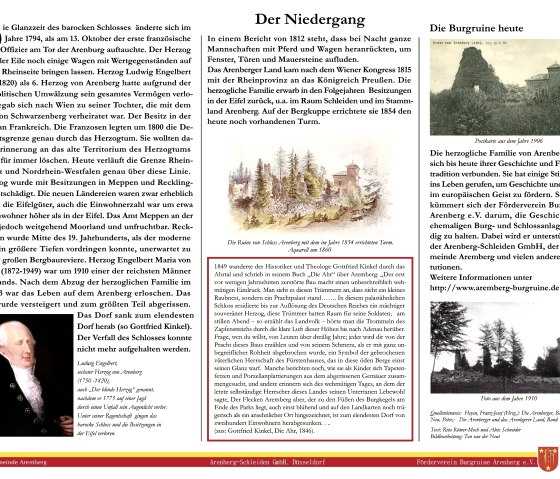 Infotafel 3 (Rückseite), © Förderverein Burgruine Arenberg e.V.