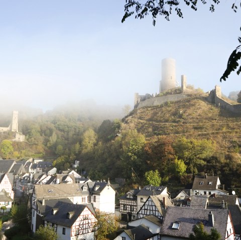 Monreal kastelen in de mist, © Laura Rinneburger