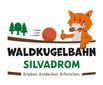 Logo der Waldkugelbahn SILVADROM mit einem Fuchs und einem Ball.