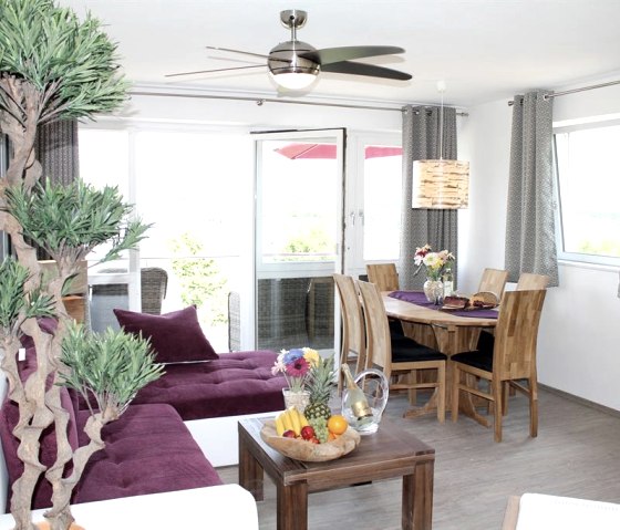 Living example with balcony