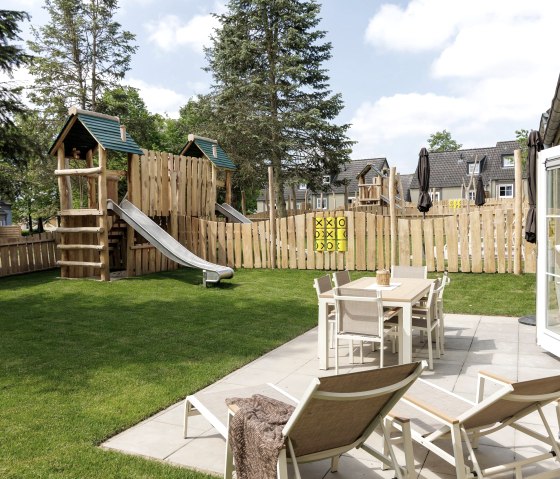 terrasse avec pelouse