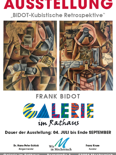 Plakat mit zwei Kunstwerken