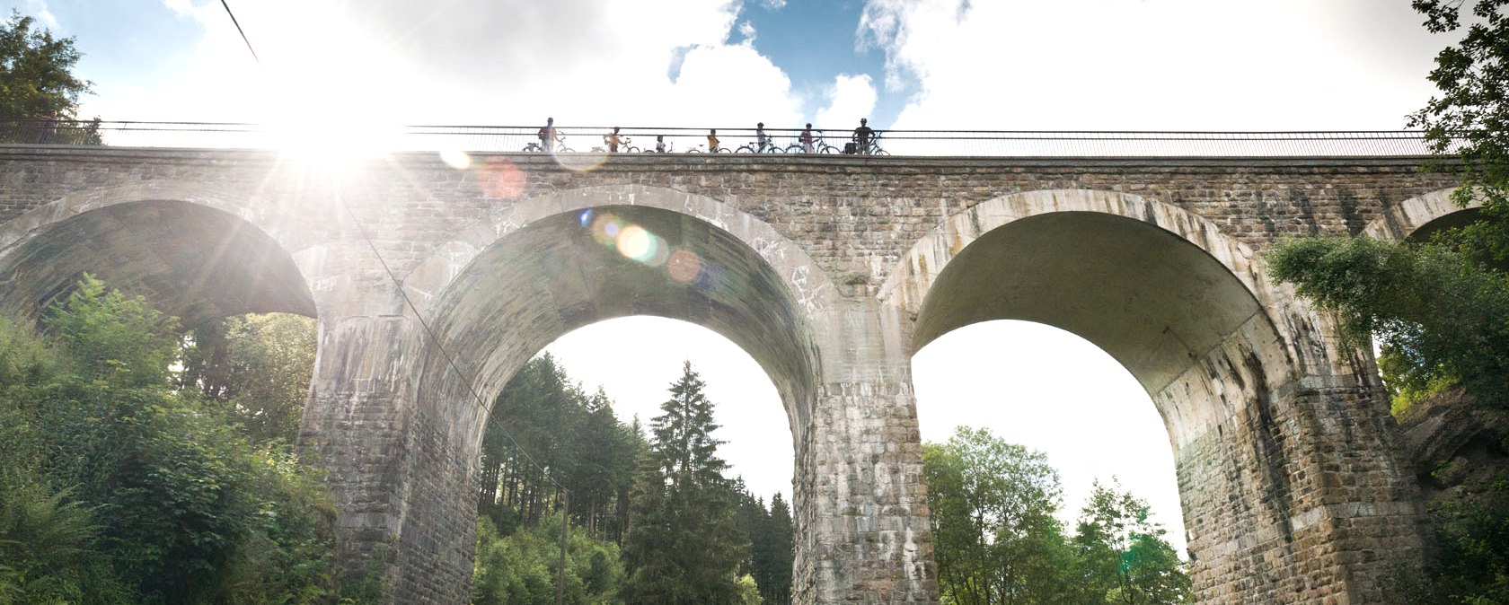 Een hoogtepunt van de fietsroute: het Reichenstein Viaduct op de Vennbahn spoorlijn, © vennbahn.eu