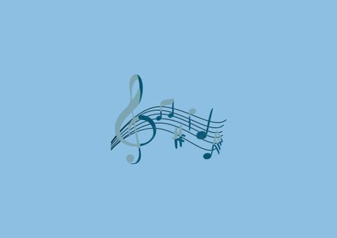 Clé de sol et notes de musique