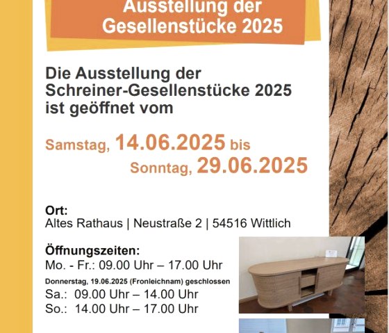 Ausstellung Schreinerei Innung Gesellenstücke 2025