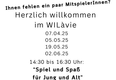 Spielen verbindet WILàvie